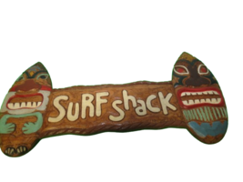 Surf Shack Hand Painted Wooden Sign Tiki Man Cave beach house 19.5&quot;L x 10&quot;T - £19.11 GBP