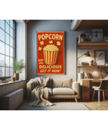 Popcorn Hot &amp; Delicious – Retro Movie Theater Poster (1950s Style) 24 X 36 - $29.99