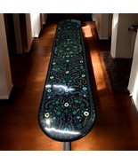 Custom 5&#39;x2&#39; Black Marble Dining Table Top | Handmade Semi-Precious Ston... - $9,775.49