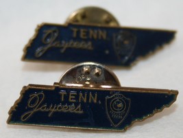 2 Vintage 1970s TENNESSEE JAYCEES Hat/Jacket/Vest PINS TN State Shaped - $333.43 MXN