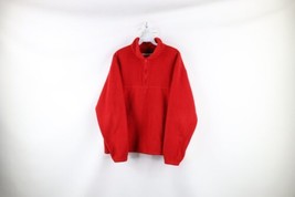Vintage 90s J Crew Mens Size Small Blank Half Zip Fleece Pullover Sweater Red - £39.30 GBP