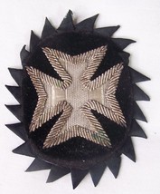 c1900 KNIGHTS TEMPLAR MASONIC CIVIL WAR MALTESE CROSS EMBROIDERED PATCH ... - $26.72