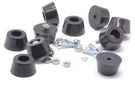 1 1/4&quot; OD x 5/8” Tall Rubber Feet w #10-24 Hardware  Bumpers Various Pack Sizes - £9.49 GBP+