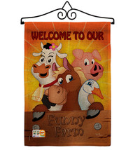 Funny Farm Burlap - Impressions Decorative Metal Wall Hanger Garden Flag Set GS1 - £27.32 GBP
