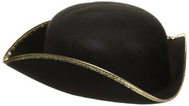 Jacobson Hat Company Men&#39;s Tricorne with Gold Trim, Black, Adult Small - $8.99