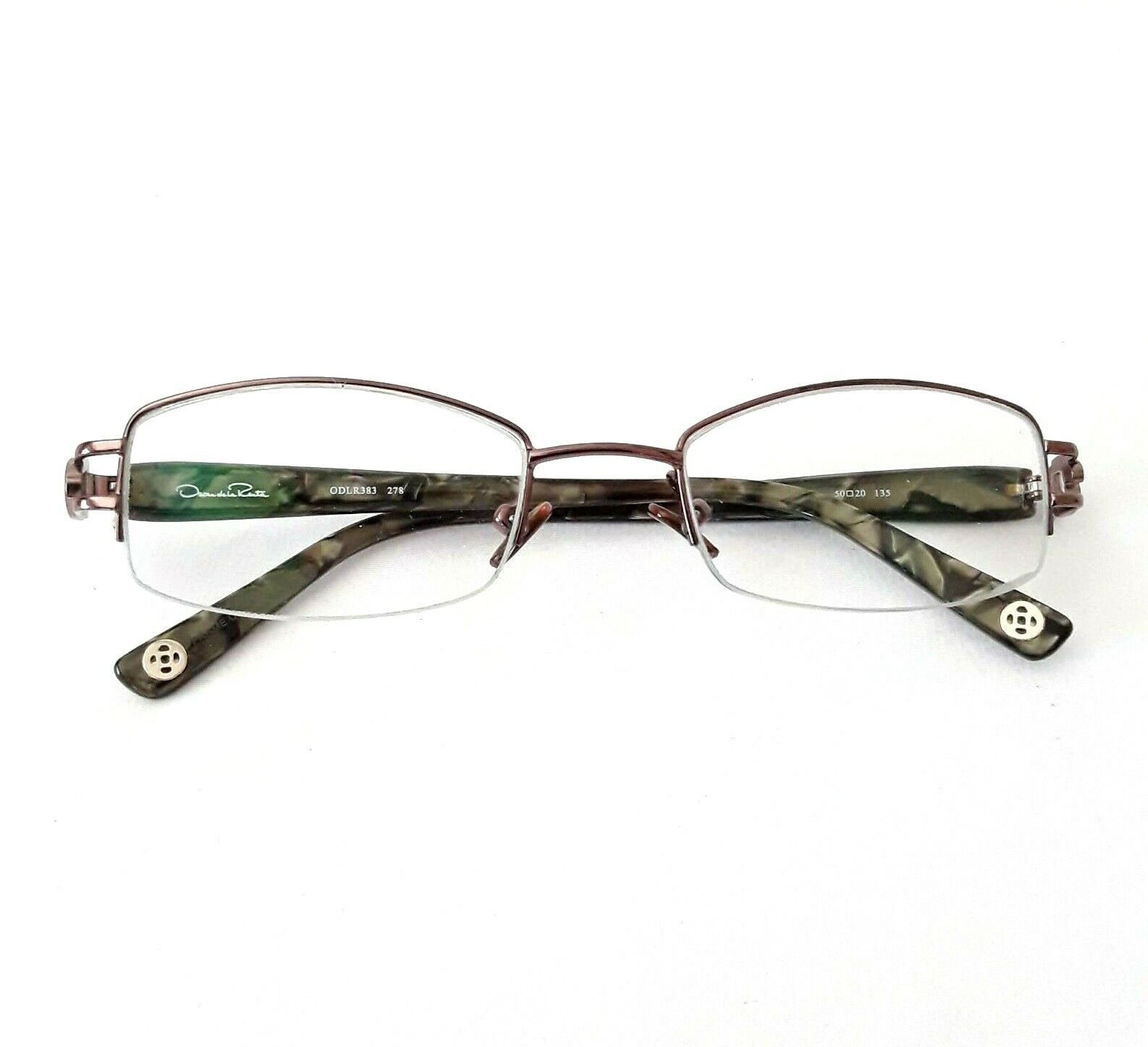 Oscar De La Renta Rose-Gold Half-Rim Eyeglass FRAMES ONLY ODLR383 50-20-135 - $24.23