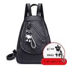 Vintage Clamshell Fashion Weave Womens Travel Backpa High Quality Pu Leather Wat - £29.27 GBP