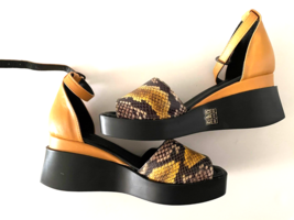 New Andrea Rivalta Milano Women&#39;s Python Skin Sandals Sz 40 Us 9 Platform Shoes - £94.88 GBP