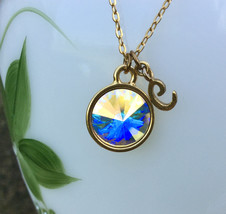 Shimmer and Shine Necklace in Blue and Gold - $25.00