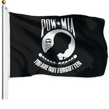 Pow-Mia Black Flag You Are Not Forgotten Prisoner Of War 3X5Ft - £12.78 GBP