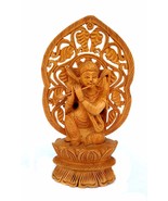 God Krishna Figure Wooden Krishna Lord Krishna Hand Carved Wooden Statue  - $1,172.91 MXN