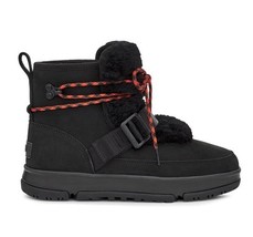 UGG Black Waterproof Leather Sheepskin Boot CLASSIC WEATHER HIKER Womens... - $179.00