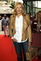 Women Tan Brown Fashion Leather Jacket With Flap Collar Belted Front Zipper - $137.19
