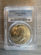 1974 S- Silver Eisenhower (Ike) Dollar- PCGS- MS68 - £137.71 GBP