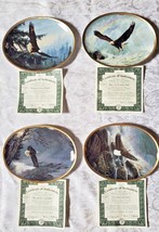 Set Of 4 &quot;To Soar With Eagles&quot; Bradford Exchange &quot; Plates 1996 New Coa Mint - £35.61 GBP