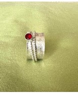 Natural Garnet Ring, 925 Sterling Silver Ring, Red Garnet Spinner Ring, ... - $1,131.73 MXN