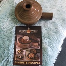 Stone Wave Microwave Cooker Non-Stick Ceramic Stoneware Recipe Book - $17.42