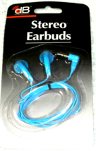 2 PAIR BRAND NEW SEALED 3DB STEREO EARBUDS PRETTY BABY BLUE 3.25 FEET CORD - £4.77 GBP