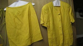 Vintage Woman&#39;s Charter Club Yellow shirt and skirt set #6 - £23.73 GBP