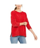 Style &amp; Co Women XL Red Polish Chenille Seam Front Sweater NWT CI48 - $24.49