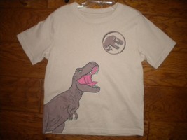 Jurassic World Boys Size 5 Tan Dinosaur Short Sleeve T-Shirt NWOT - £6.46 GBP
