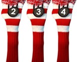 RED WHITE 2 3 4 Pom Hybrid golf club headcover Head cover Set CANADA FLA... - $33.58