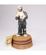 Vintage Emmett Kelly Jr. Clown Figurine Music Box Plays Rockaby Baby Doe... - $27.03 CAD