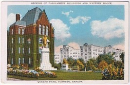 Postcard Parliament Buildings &amp; Whitney Block Queens Park Toronto Ontario - £2.36 GBP