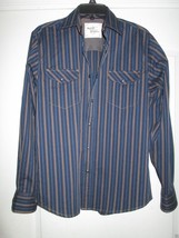 Age of Wisdom Stripes Long Sleeve Men’ Sport Shirt Navy S (14.5 | 33.5) - $35.14