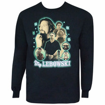 Big Lebowski Neon Bowling Collage Long Sleeve Tee Shirt Black - £12.67 GBP