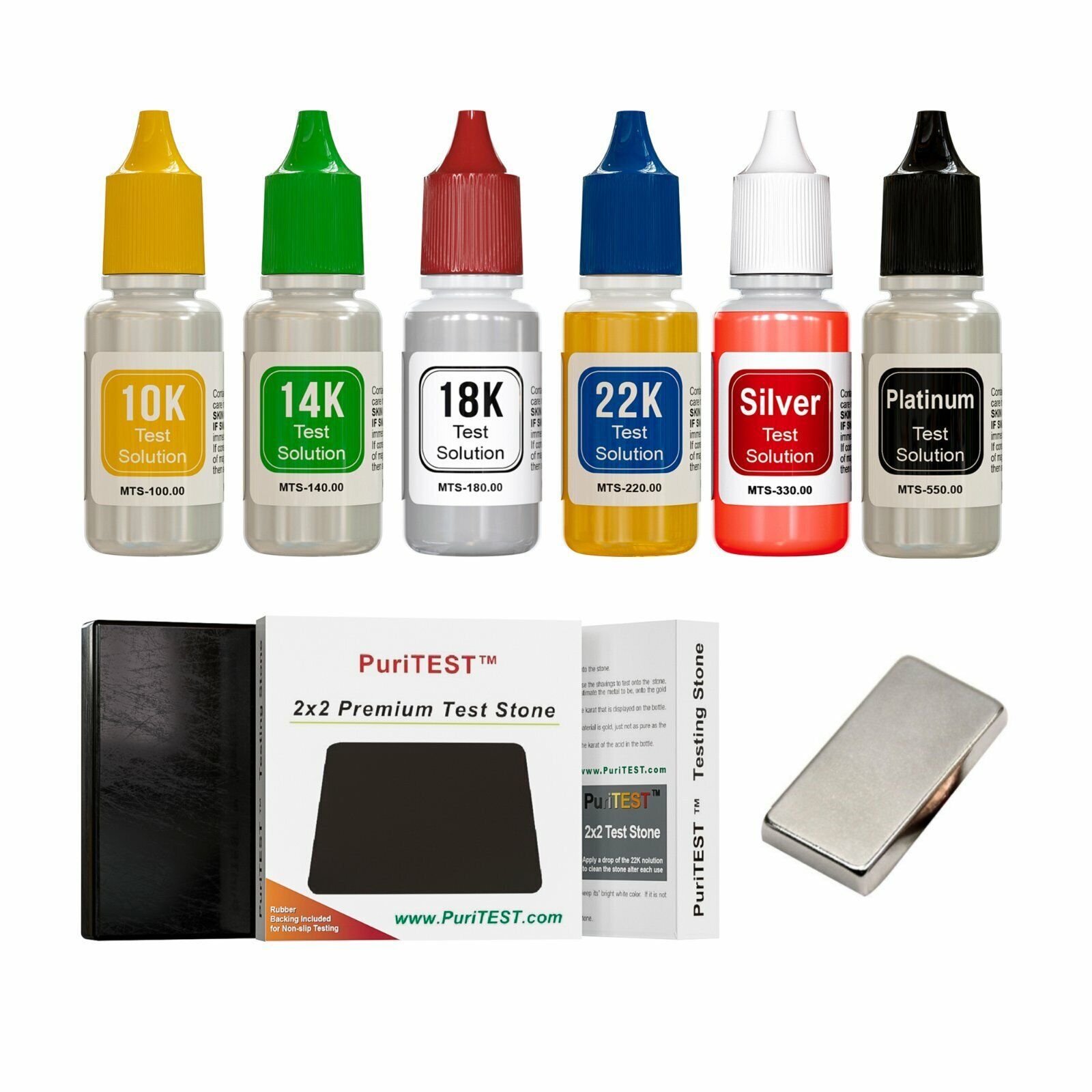 Gold Silver Test Kit 10K 14K 18K 22K 24K 999 Platinum Jewelry Rare Earth Magnet