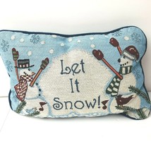 Let it Snow Pillow Snowmen Blue 13 x 9  - £23.12 GBP