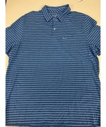 Vineyard Vines Blue Stripe Polo Shirt XL Pima Cotton Classic Fit Whale L... - $27.09 CAD