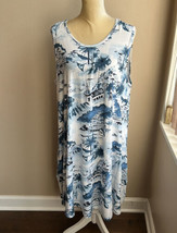 Cynthia Rowley Womens Plus Sz 2X Dress New Amalfi Coast Blue White - £39.83 GBP