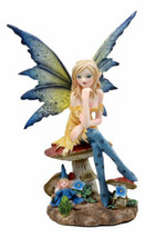 Amy Brown Toadstool Mushroom Fairy Figurine Fae Magic Statue Fantasy Collectible - £27.25 GBP