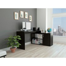 FM FURNITURE Dallas L-Shaped Home Office Desk, with Two Shelves and One Drawer - - £187.22 GBP+
