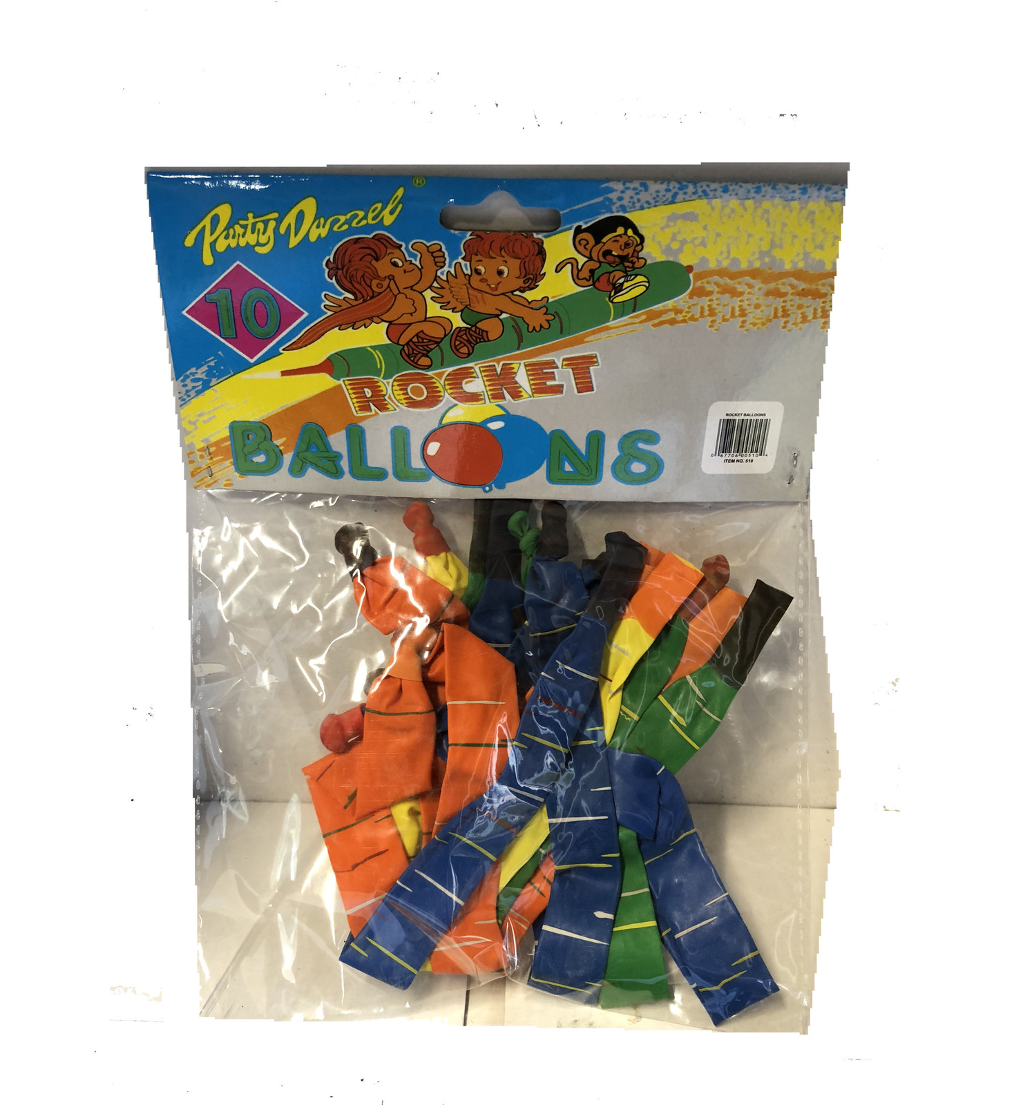 PARTY DAZZEL ROCKET BALOONS - 10 PIECES PER PACK - MULTI COLOR - $2.25
