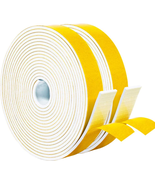 Yotache White Foam Seal Strips Tape 2 Rolls 1 Inch Wide X 1/8 Inch Thick... - £18.75 GBP