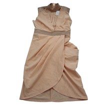CQ Dress Womens M Beige Peach Sheath Midi V Neck Sleeveless NWT!  - $25.72