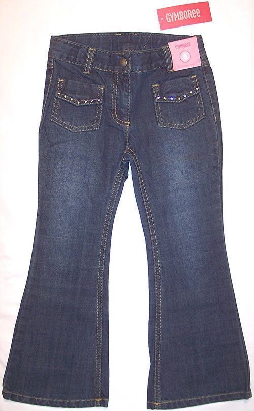 NWT Gymboree Girl's Rhinestone Pocket Flare Jeans, Full of Heart, 4, $29.75 - $14.71