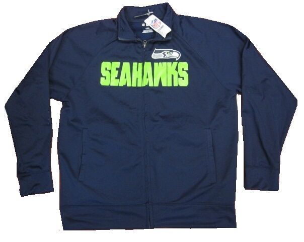 Seattle Seahawks NFL Full Zip Up Jacket w/ Fuzzy Inner Lining Men's Large L - £31.96 GBP