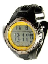 Digital Marathon Watch Chrono Indiglo DayDate WR 50m Black Silicone New ... - £23.52 GBP