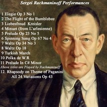 Sergei Rachmaninoff Playing Piano  for Yamaha, PianoDisc, or MIDI Player... - $24.95