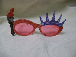 Glitter Patriotic Statue Liberty Sunglasses USA Fun 4th July Costume Gla... - $8.86