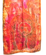 Nancy Wise of Alaska Hand Painted Batik Print BEAR Silk Art Scarf Hand R... - £33.62 GBP
