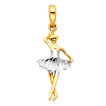 14K Two Tone Dancing Ballerina Pendant - £114.92 GBP