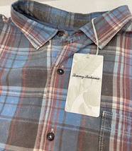 Tommy Bahama Long Sleeve Fresno Plaid Button Front Shirt Mens 2XLT Fog Gray - $80.19