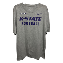 K-State Football Mens Nike Graphic T-Shirt Gray Athletic Cut Crew Neck X... - $27.36