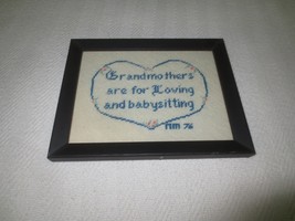 Wood Framed GRANDMOTHERS ARE FOR LOVING... NEEDLEPOINT Wall Hanging - 8&quot;... - $10.00