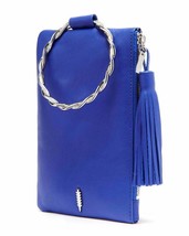 Thacker Nolita Women&#39;s Leather Clutch Bag w/ Twisted Ring Handle Persian Blue - $39.59